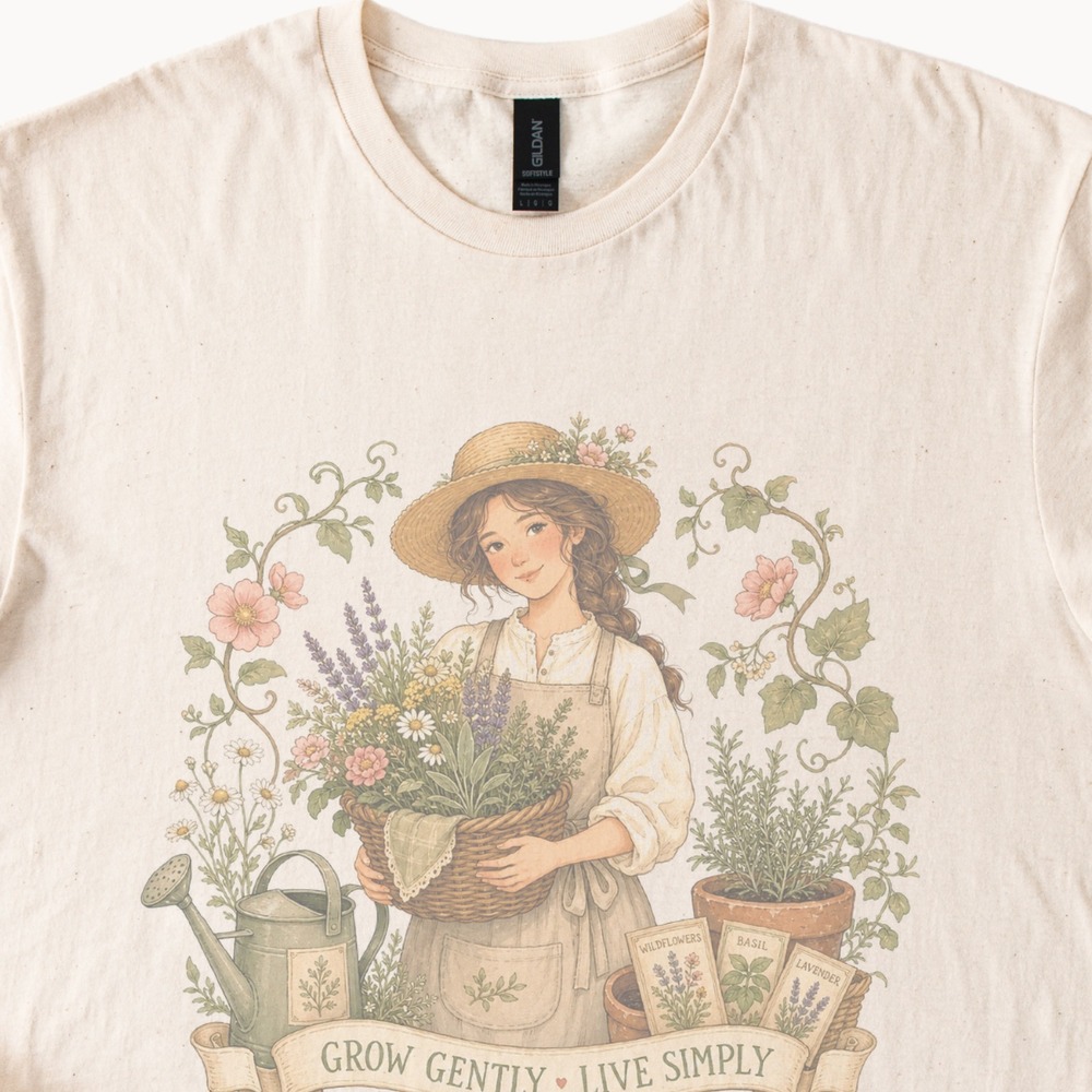 Grow Gently Seed Packet Cottagecore Boho Tee